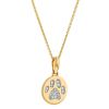 Diamond Paw Print Pendant Necklace in Yellow Gold